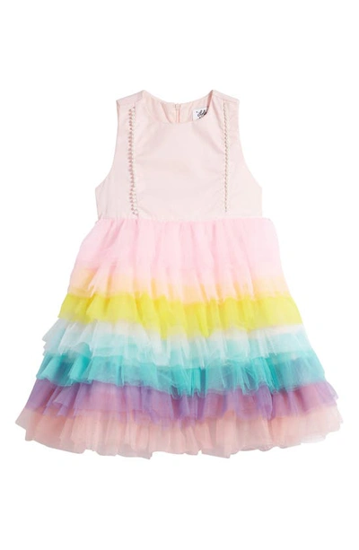 Lola & The Boys Kids' Cupcake Dream Tiered Party Dress In Pink