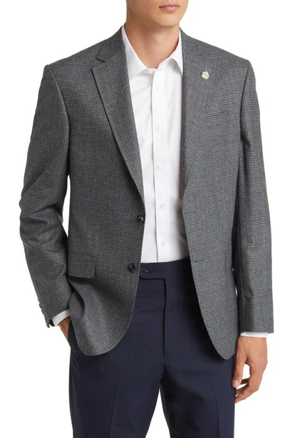 Ted Baker Jay Slim Fit Microcheck Stretch Wool Sport Coat In Grey