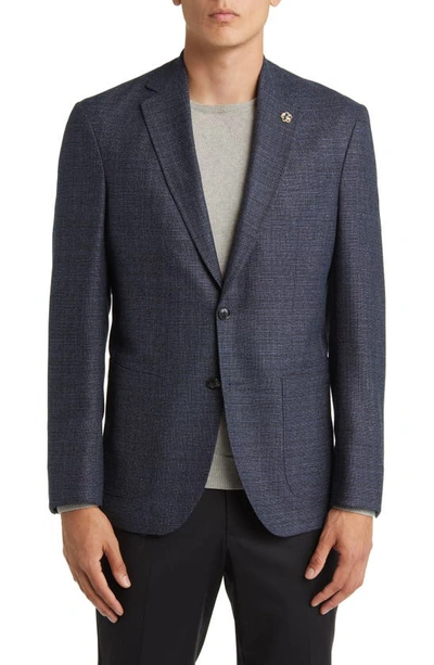 Ted Baker Keith Slim Fit Soft Construction Wool Mélange Sport Coat In Blue
