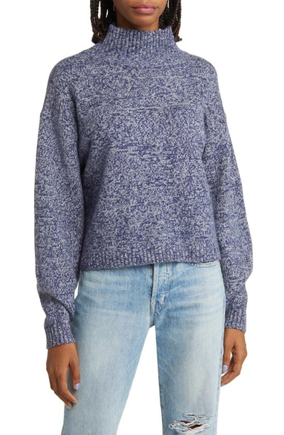 Treasure & Bond Marled Turtleneck Sweater In Blue Beacon Combo