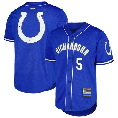 Pro Standard Anthony Richardson Royal Indianapolis Colts Mesh Baseball Button-up T-shirt