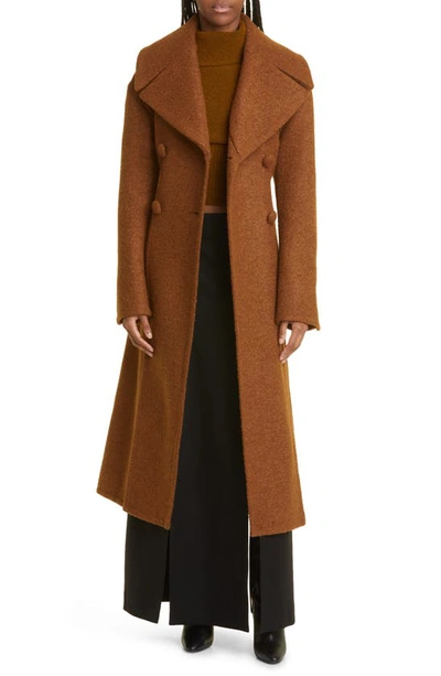 Proenza Schouler Double Face Virgin Wool & Llama Coat In Brown