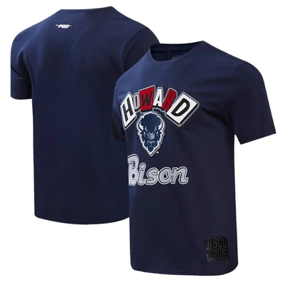 Pro Standard Navy Howard Bison Homecoming T-shirt In Navy/navy