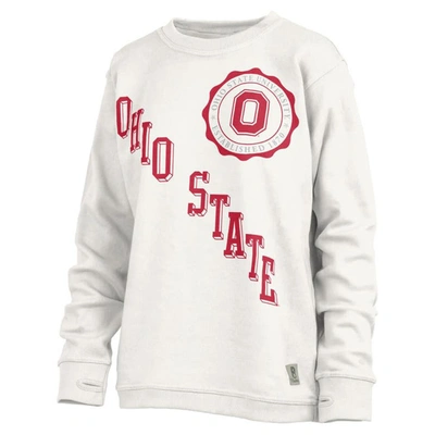 Pressbox White Ohio State Buckeyes Shoreline Sundown Pullover Sweatshirt