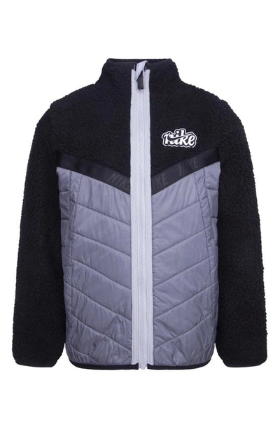 Nike Kids' Fleece Quilted Jacket In Black