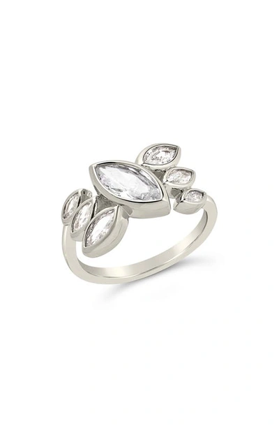 Sterling Forever Anastasia Marquise Cubic Zirconia Ring In Silver