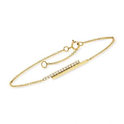 Rs Pure Ross-simons Diamond Layered Bar Bracelet In 14kt Yellow Gold