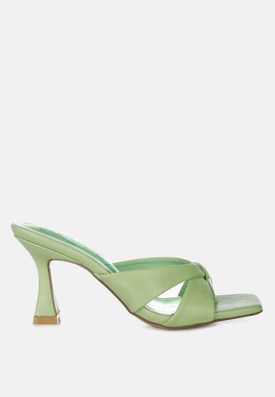 London Rag Highflip Criss Cross Slip On Thong Sandals In Green