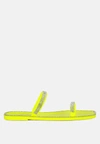 London Rag Fenta Diamante Detail Jelly Flats In Yellow