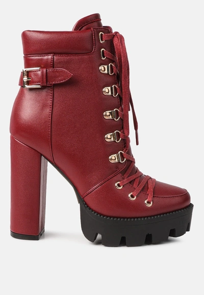 London Rag Willow Cushion Collared Lace-up High Ankle Combat Boots In White