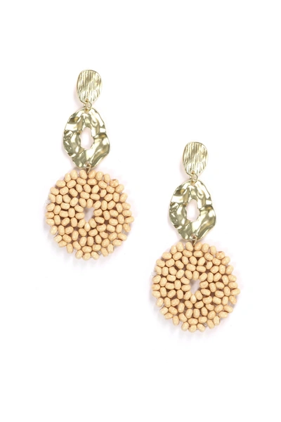 Eye Candy La Nilima Earrings In Beige