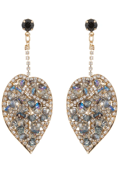Eye Candy La Spring Leaf Drop Earrings In Gold