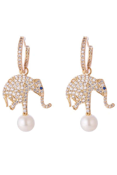 Eye Candy La Fili Elephant Earring In Gold