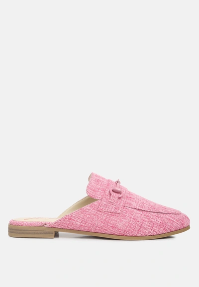 London Rag Akua Horsebit Embellished Mules In Pink