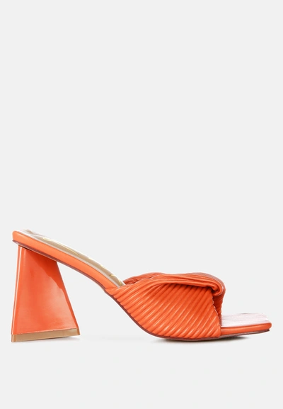 London Rag Cupid Kiss Pleated Twist Strap Sandals In Orange