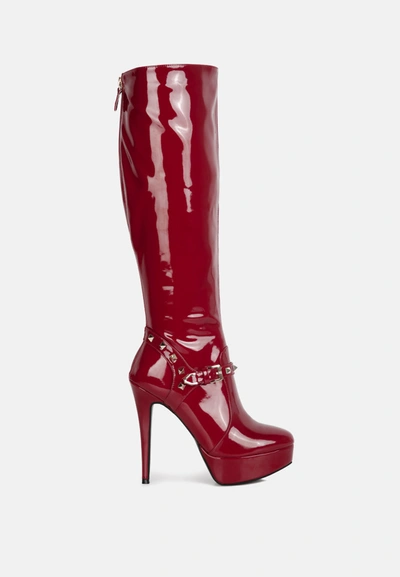 London Rag Daphne Stiletto Heeled Mid Calf Boots In White