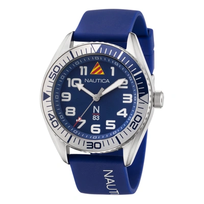Nautica Finn World Silicone 3-hand Watch In Silver