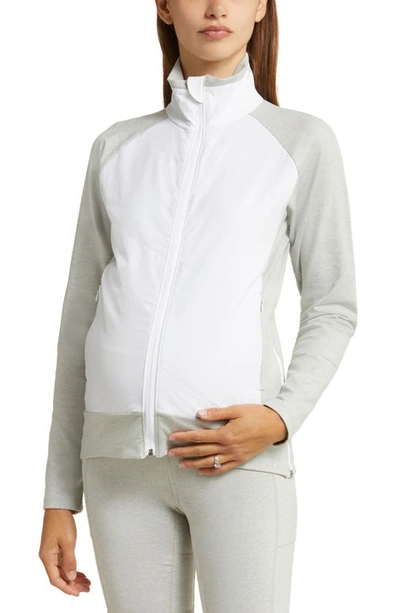 Anook Athletics Georgia Maternity Track Jacket In Cloud