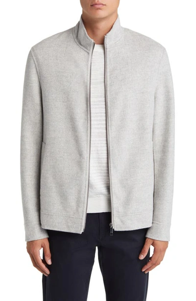 Ted Baker Felted Wool Blend Jacket In Light Gray