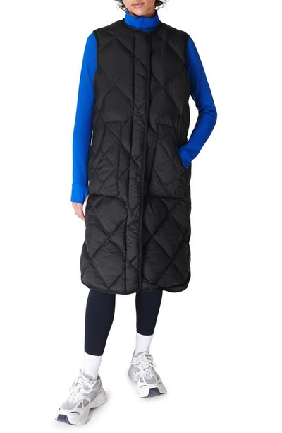 Sweaty Betty Downtown Quilted Longline Vest In Black