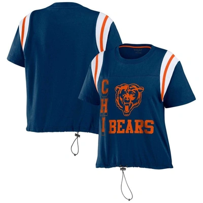 Wear By Erin Andrews Navy Chicago Bears Cinched Colorblock T-shirt