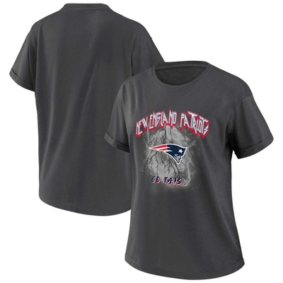 Wear By Erin Andrews Charcoal New England Patriots Boyfriend T-shirt