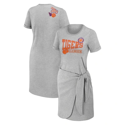 Wear By Erin Andrews Heather Gray Clemson Tigers Knotted T-shirt Dress