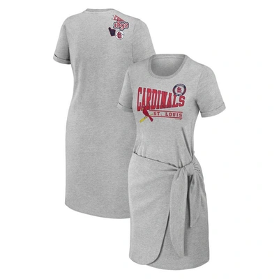 Wear By Erin Andrews Heather Gray St. Louis Cardinals  Knotted T-shirt Dress