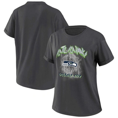 Wear By Erin Andrews Charcoal Seattle Seahawks Boyfriend T-shirt