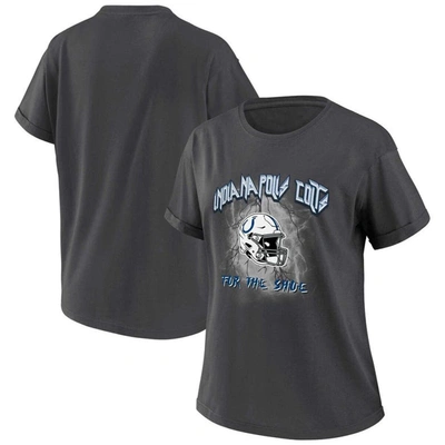 Wear By Erin Andrews Charcoal Indianapolis Colts Boyfriend T-shirt
