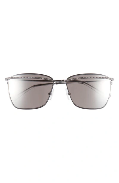 Swarovski 58mm Crystal Rectangular Sunglasses In Silver/gray Mirrored Solid
