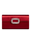Roger Vivier Sexy Choc Buckle Enveloppe Flap In Satin In Red