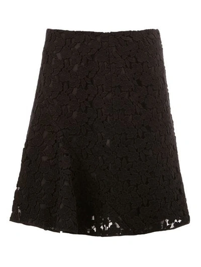 Giambattista Valli Lace Pleated Skirt In Black