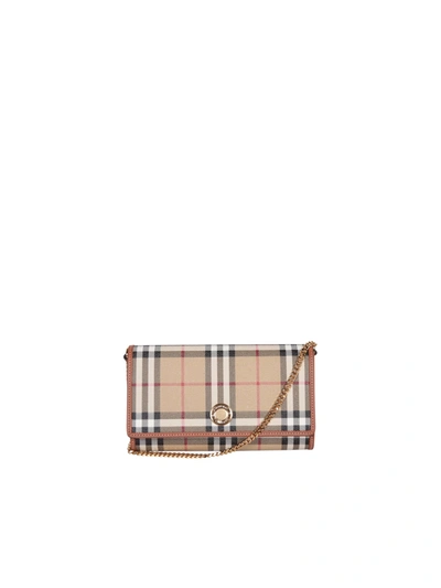 Burberry Hanna Wallet Shoulder Strap In Gray