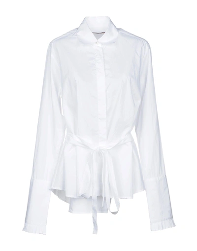 Maggie Marilyn Solid Color Shirts & Blouses In White