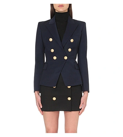 Balmain Virgin Wool Blazer In Blue