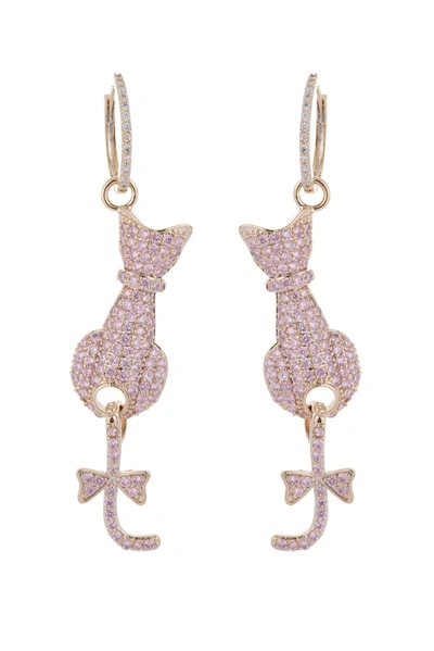 Eye Candy La Pinkitty Cz Earrings In Gold