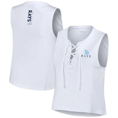 Wear By Erin Andrews White Tampa Bay Rays Lace-up Tank Top