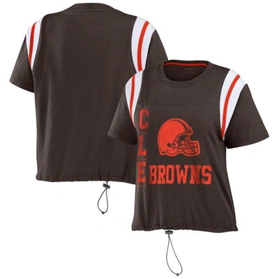 Wear By Erin Andrews Brown Cleveland Browns Cinched Colorblock T-shirt