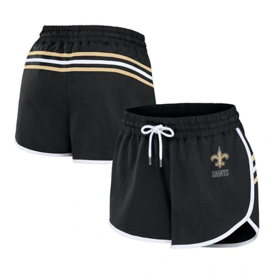 Wear By Erin Andrews Black New Orleans Saints Hem Shorts