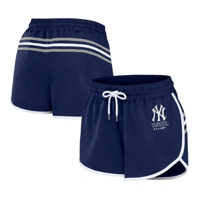 Wear By Erin Andrews Navy New York Yankees Logo Shorts