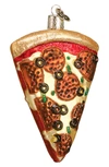 Old World Christmas Pizza Slice Glass Ornament In Tan/ Brown/ Red