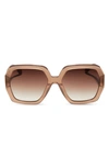 Diff Nola 51mm Gradient Square Sunglasses In Taupe/ Brown Gradient