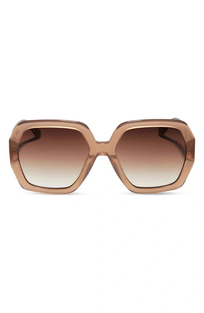 Diff Nola 51mm Gradient Square Sunglasses In Taupe/ Brown Gradient