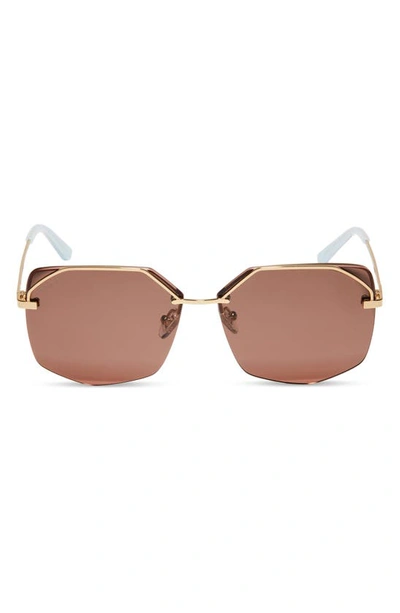 Diff Bree 62mm Square Sunglasses In Gold/ Brown
