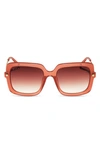 Diff Sandra 54mm Gradient Square Sunglasses In Mauve/ Dusk Gradient