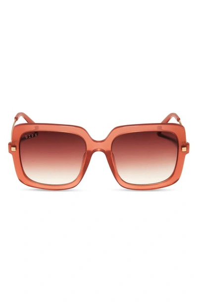 Diff Sandra 54mm Gradient Square Sunglasses In Mauve/ Dusk Gradient