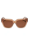 Diff Remi Ii 53mm Polarized Square Sunglasses In Taupe/ Brown