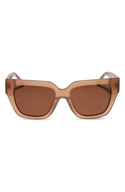 Diff Remi Ii 53mm Polarized Square Sunglasses In Taupe/ Brown