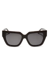 Diff Remi Ii 53mm Polarized Square Sunglasses In Truffle/ Grey